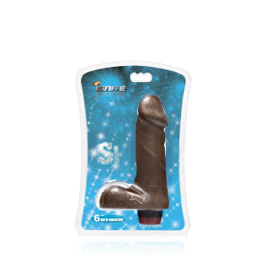 SI IGNITE Cock with Balls and with Vibration, Vinyl, Brown, 15 cm (6 in), Ø 4,6 cm (1,8 in)