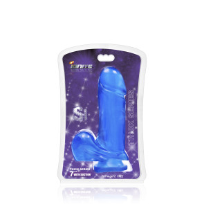 SI IGNITE Thick Cock with Balls and Suction, Vinyl, Blue, 18 cm (7 in), Ø 5,4 cm (2,1 in)