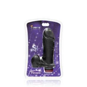SI IGNITE Thick Cock with Balls and Vibration, Vinyl, Black, 18 cm (7 in), Ø 5,4 cm (2,1 in)