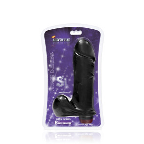 SI IGNITE Thick Cock with Balls and Vibration, Vinyl, Black, 20 cm (8 in), Ø 6,0 cm (2,4 in)