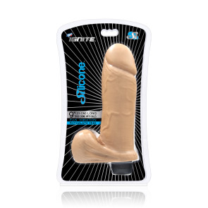 SI  IGNITE Vibrating Silicone Dong with Balls, Vinyl, Flesh, 23 cm (9 in), Ø 6,3 cm (2,5 in)